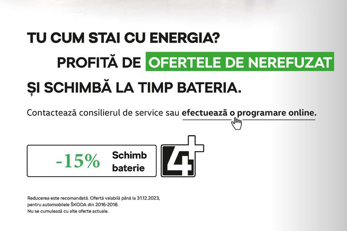 Maşina ta a împlinit 4 ani?  Profită de ofertele de nerefuzat și schimbă la timp bateria.